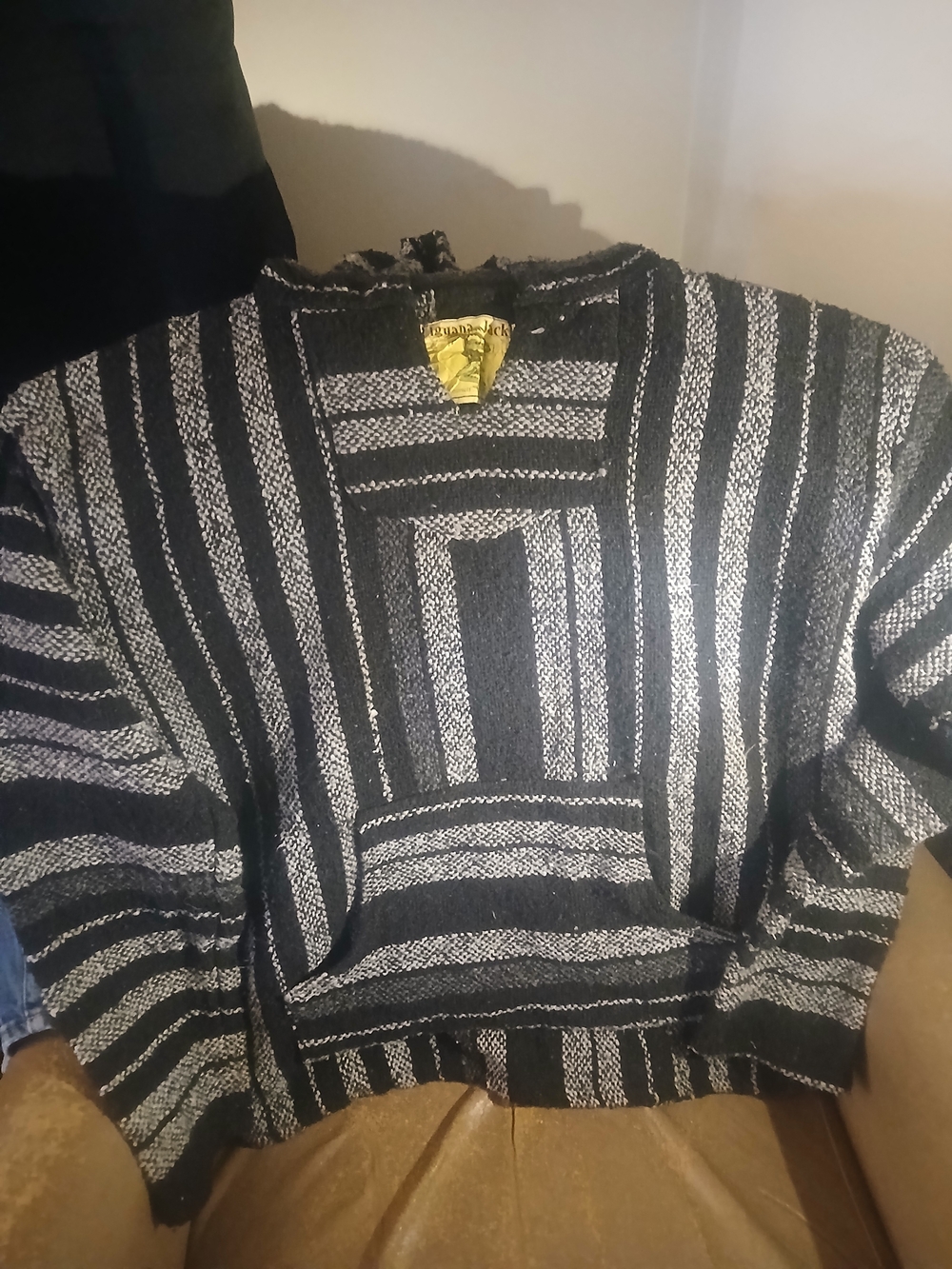 Iguana Jack Black & Gray Striped Men's Baja Pullover Sweater